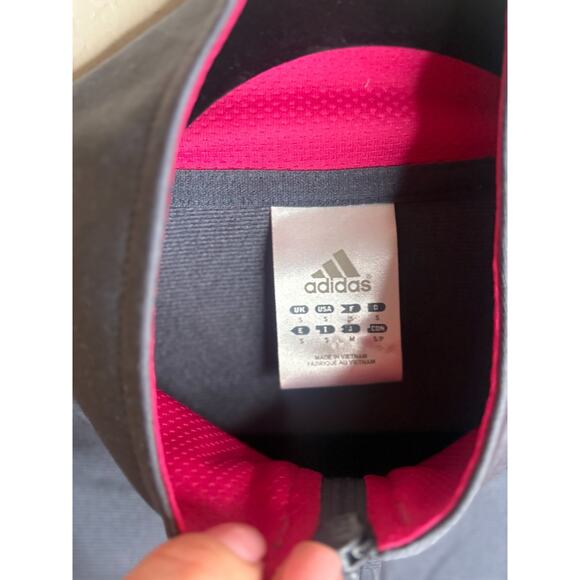 Adidas Women's Classic Gray/ Pink 3 Stripe Full Zip Jacket Size Small 2-6 - Picture 3 of 4